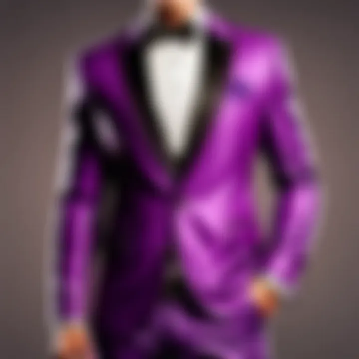 Stylish Accessories Complementing Purple Tuxedo Jacket