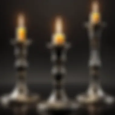 Beautifully crafted silver plate candle holders in a classy setting