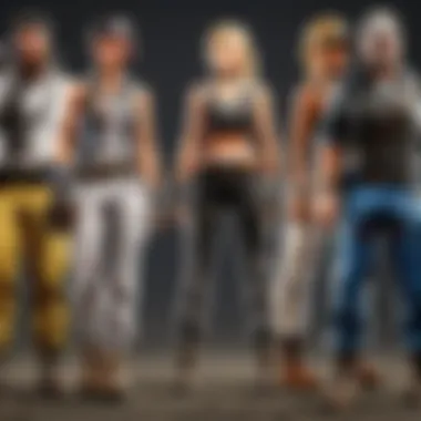 Abstract representation of the dynamic and evolving world of PUBG characters