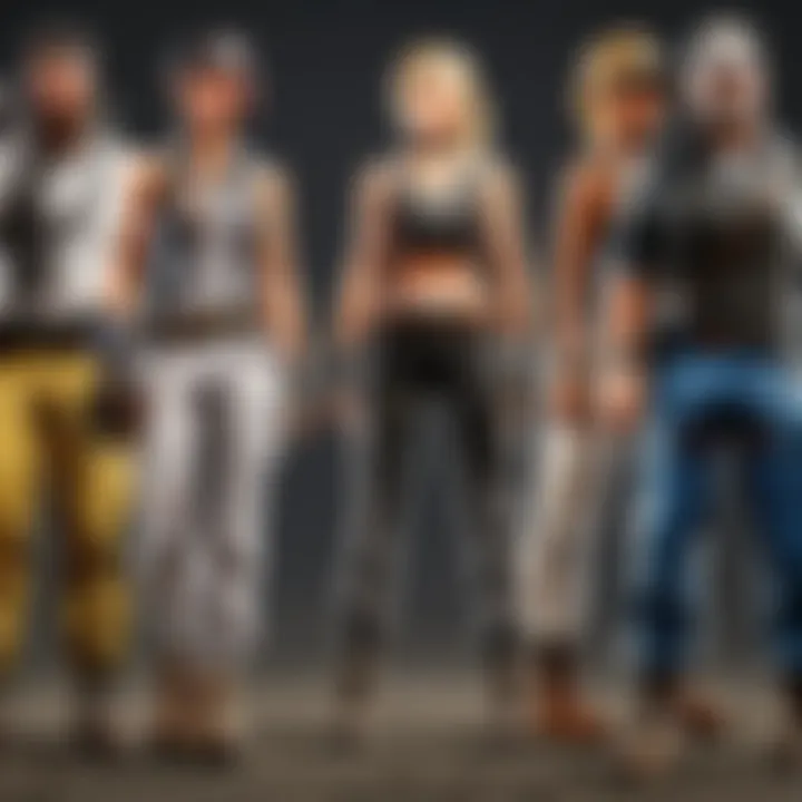 Abstract representation of the dynamic and evolving world of PUBG characters