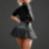 Elegant Silhouette of a Black Pleated Miniskirt