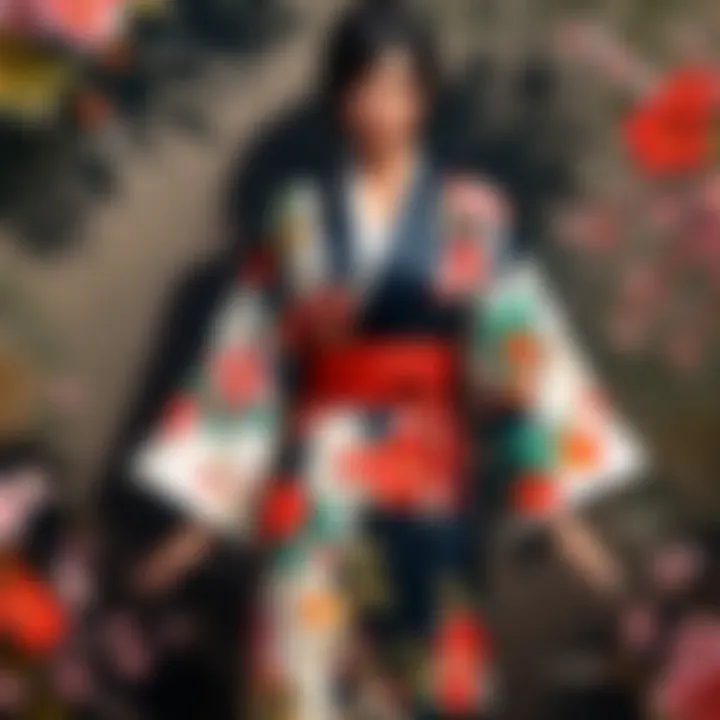 Elegant Kimono Robe with Floral Patterns