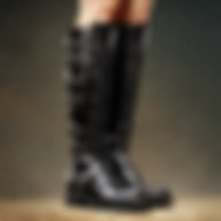 Vintage-inspired goth boots in distressed leather finish
