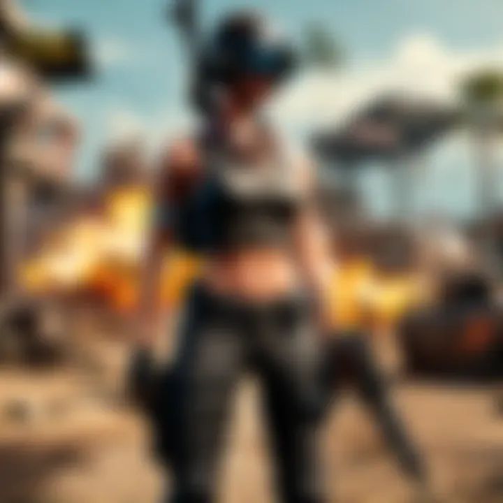 Digital artwork of futuristic PUBG Mod Apk interface