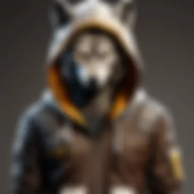 Sleek and stylish wolf hoodie design