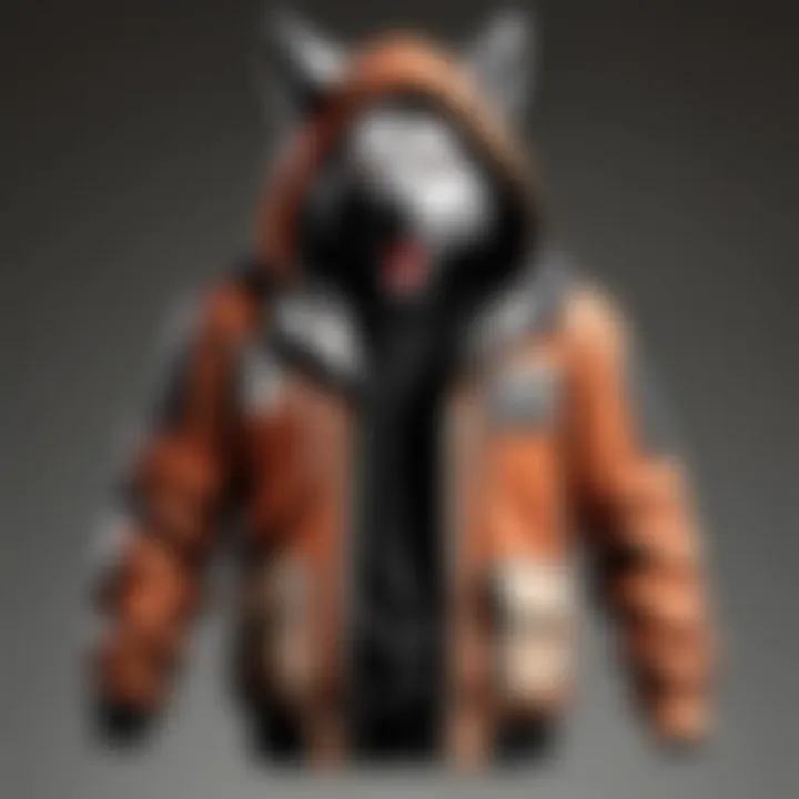 Fashion-forward wolf hoodie with unique details