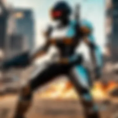 Futuristic Android Game Character in Battle Royale Game