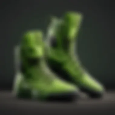 Minimalist design featuring green hi-tops in PUBG setting