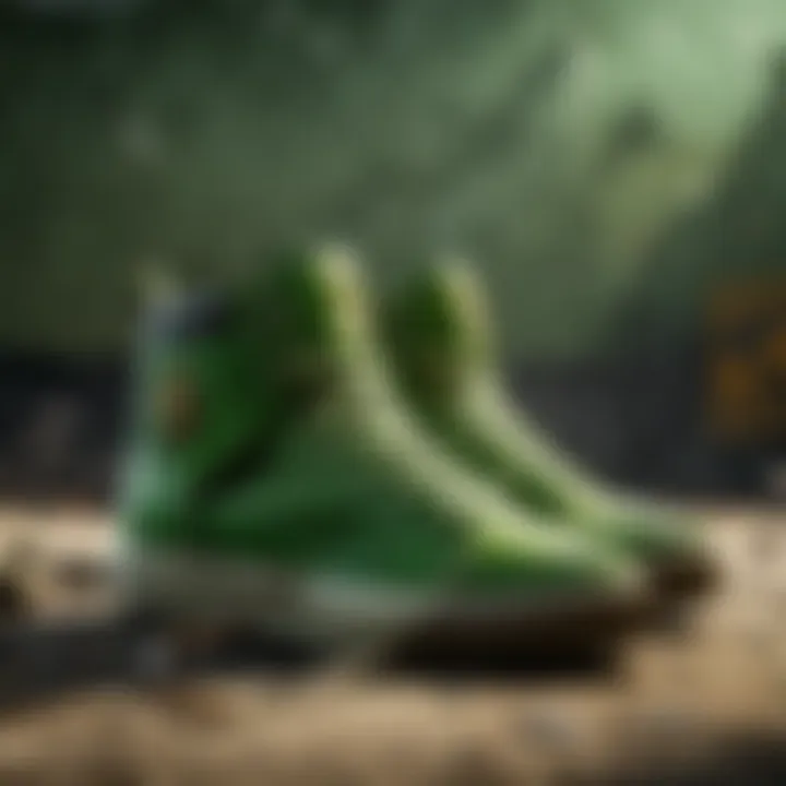 Abstract visual interpretation of the impact of green hi-tops in PUBG