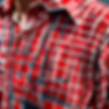 Close-up of intricate red checkered pattern on a high-quality fabric