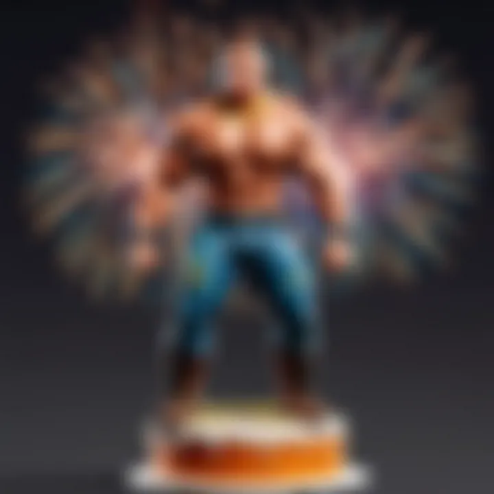 John Cena cake topper with fireworks design