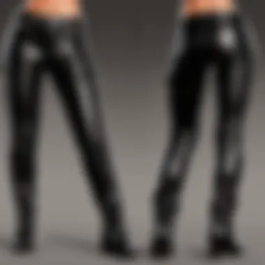 Luxurious Black Leather Biker Pants on Runway