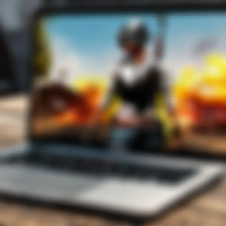 Close-up of PUBG gameplay optimization settings on MacBook