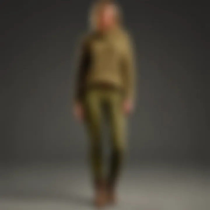 Modern khaki skinny jeans combined with a chunky knit sweater