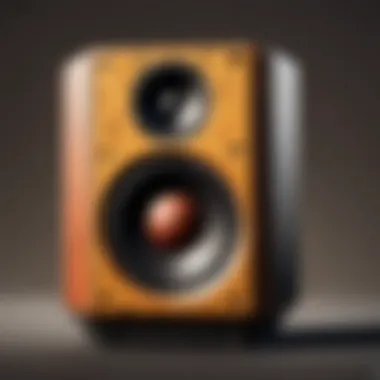 Artistic interpretation of a modern speaker icon