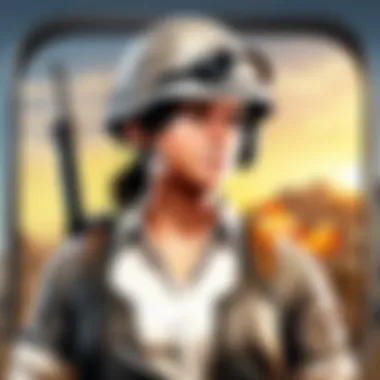 Mobile device with PUBG Mobile app icon