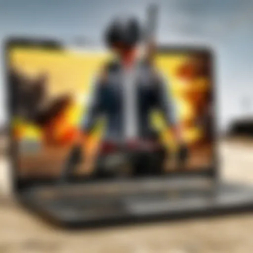 Illustration of laptop with PUBG Mobile screen