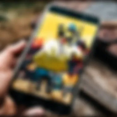 Illustration showing PUBG Mobile logo on a smartphone screen