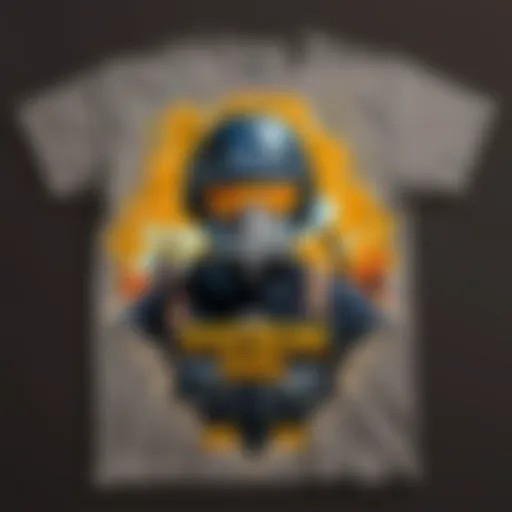 Abstract representation of a PUBG-themed T-shirt showcasing intricate design details