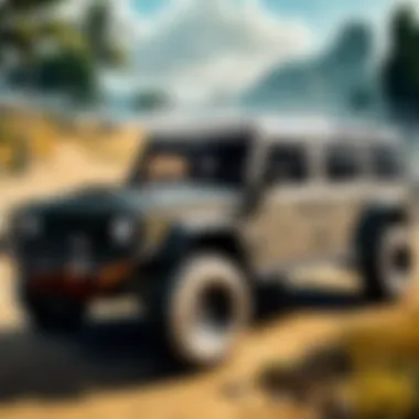 Illustration showcasing advanced vehicle customization in PubGNew State