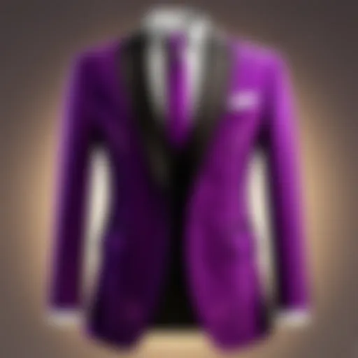 Elegant Purple Tuxedo Jacket on Display