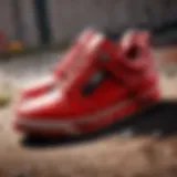 Abstract Red Trainers Artwork