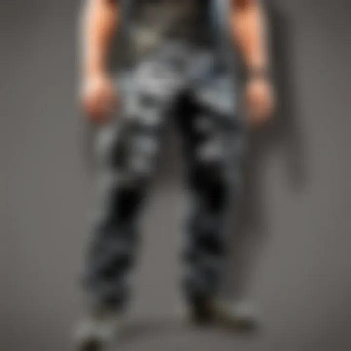 Strategically Designed Black Digital Camo Pants