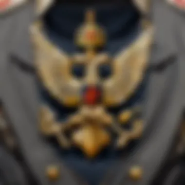 Russian naval insignia on a telnyashka