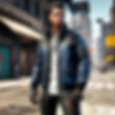 Urban jacket in cityscape setting