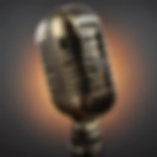 Illustration depicting a vintage microphone icon