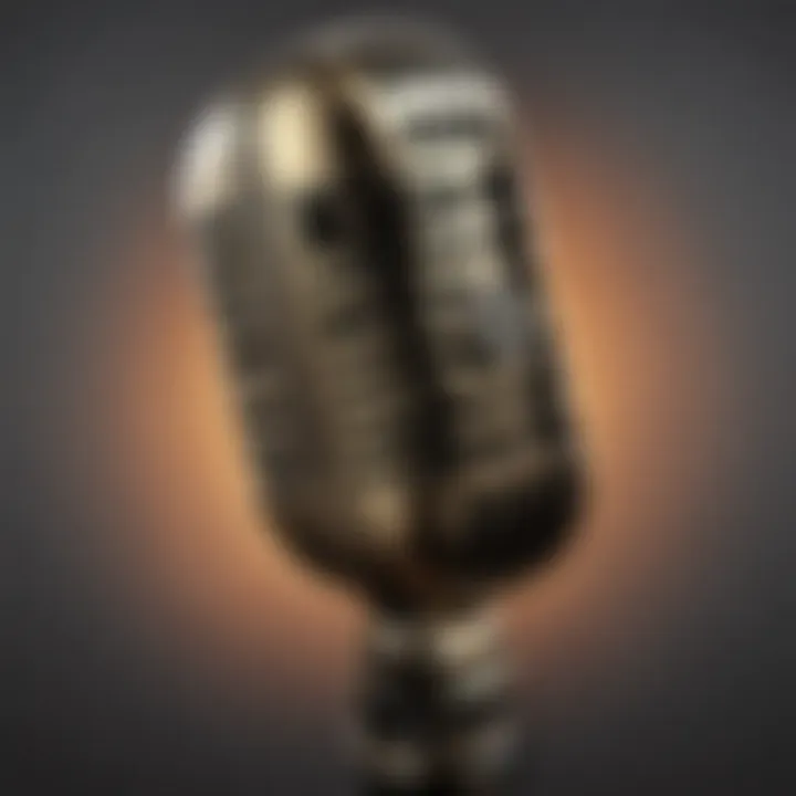 Illustration depicting a vintage microphone icon