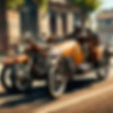 Vintage Motorcycle and Sidecar